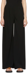 The Row Essentials Gala Crepe Wide-leg Pants In Black