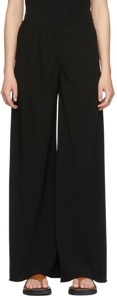 The Row Essentials Gala Crepe Wide-leg Pants In Blk Black