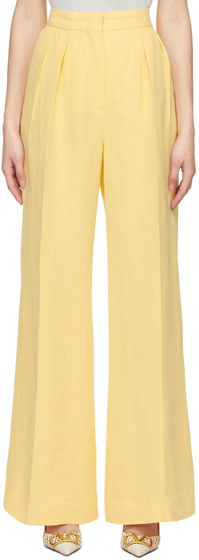 Sportmax Yellow Trousers With Pleats
