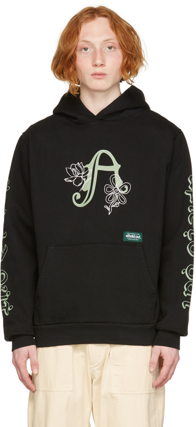 Afield Out Black Cotton Hoodie