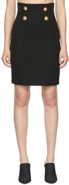 Balmain 4-button Grand De Poudre Mini Skirt In 0pa Black