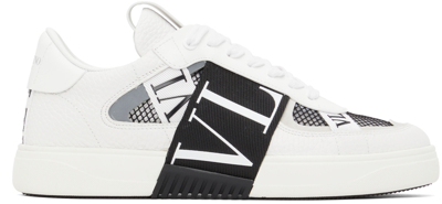 Valentino Garavani Net And Leather Vl7n Sneakers In White,black