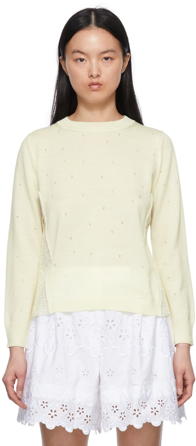 Tricot Comme Des Garcons Off-white Wool Sweater In 2 Off White