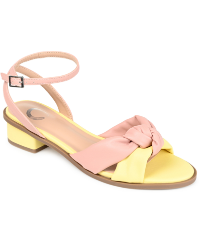 Journee Collection Women's Edythe Knotted Sandals Women's Shoes In Pink