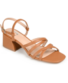 Journee Collection Women's Kempsy Strappy Block Heel Dress Sandals In Brown