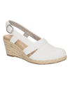 Easy Street Stargaze Womens Faux Leather Closed Toe Wedge Sandals In White
