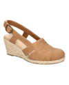 Easy Street Women's Taffy Buckle Slingback Espadrille Wedges In Tan