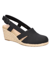 Easy Street Women's Stargaze Espadrille Slingback Wedges In Black