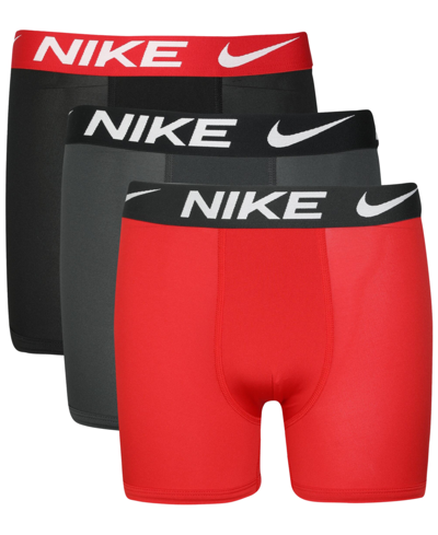 Nike Big Boys 3 Pk. Essential Dri-fit Boxer Briefs In University Red