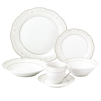 Lorren Home Trends Atara 24-pc. Dinnerware Set, Service For 4 In Silver