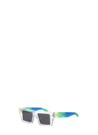Off-white Nassau Transparent Rectangle-frame Sunglasses (15cm) In Green