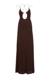 Victoria Beckham Women's Spaghetti Strap Maxi Dress In Orange,brown