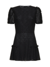 Amen Floral-embroidered Minidress In Black