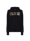 VERSACE VERSACE JEANS COUTURE THICK LAMINA LOGO PRINT HOODIE