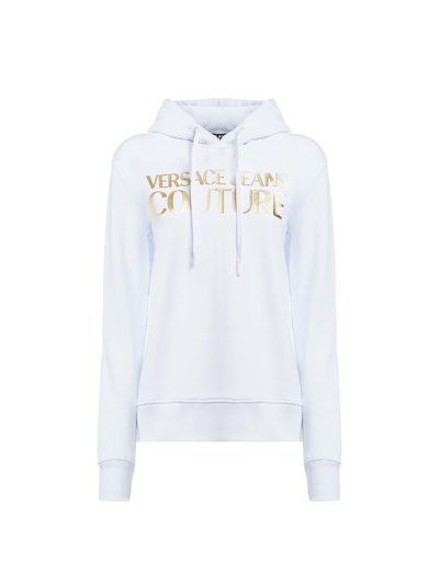Versace Jeans Couture Thick Lamina Logo Print Hoodie In 003 + 948