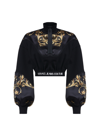 VERSACE VERSACE JEANS COUTURE SWEATSHIRT WITH PRINT SATIN INSERTS