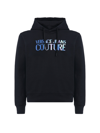 VERSACE VERSACE JEANS COUTURE HOODIE WITH HOLOGRAM LOGO PRINT
