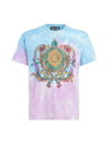 VERSACE VERSACE JEANS COUTURE TIE-DYE T-SHIRT WITH SUN BAROQUE PRINT