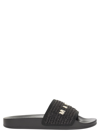 Marni 10mm Raffia Effect Slide Sandals In Black