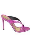 Alexandre Vauthier Women's Metallic Croc Embossed Leather Sandals In Fuxia