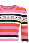 CHIARA FERRAGNI LONG-SLEEVED FORM-FITTING CROP TOP WITH LOGOMANIA DETAIL