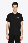 Alpha Industries Basic T Small Logo Black Cotton T-shirt With Small Chest Logo In Nero