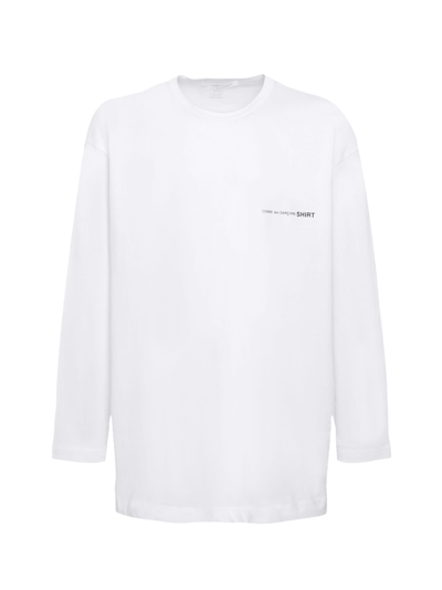 Comme Des Garçons Shirt Long Sleeve Chest Logo In White