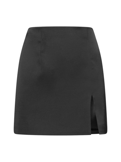 Nineminutes The Candy Satin Miniskirt In Black