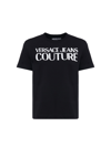 VERSACE VERSACE JEANS COUTURE T-SHIRT WITH RUBBERISED LOGO PRINT