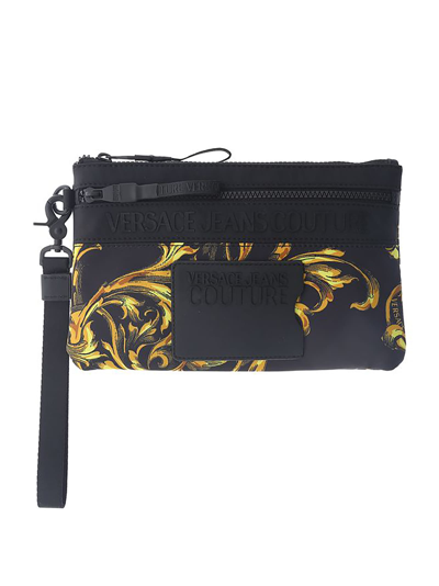 Versace Jeans Couture Fabric Pouch With Logo Detail In 899 + 948