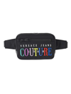 VERSACE VERSACE JEANS COUTURE FABRIC SLING BAG WITH MULTICOLORED LOGO