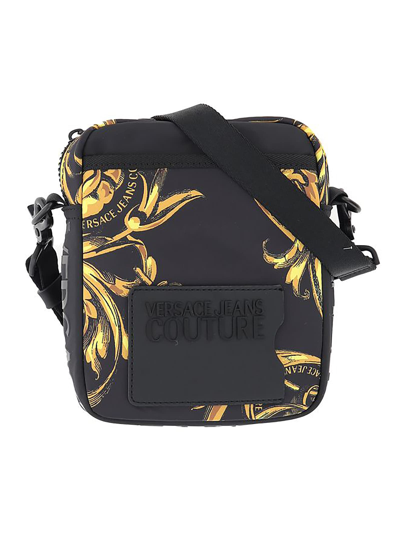 Versace Jeans Couture Fabric Courier Bag With Print Detail In 899 + 948