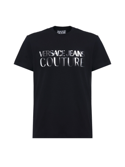 Versace Jeans Couture T-shirt With Mirror Logo Print In 899+900