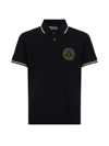 VERSACE VERSACE JEANS COUTURE PIQUET POLO SHIRT WITH EMBROIDERED V
