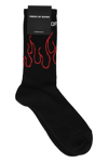 Vision Of Super Flame-intarsia Knit Socks In Blk Red