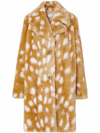Burberry Runction Fawn Print Faux Fur Coat In Beige