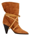 ISABEL MARANT LIDLY LEATHER-TRIMMED SUEDE ANKLE BOOTS