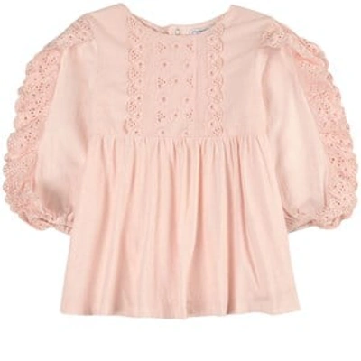 Tartine Et Chocolat Kids' Broderie Anglaise Blouse In Pink