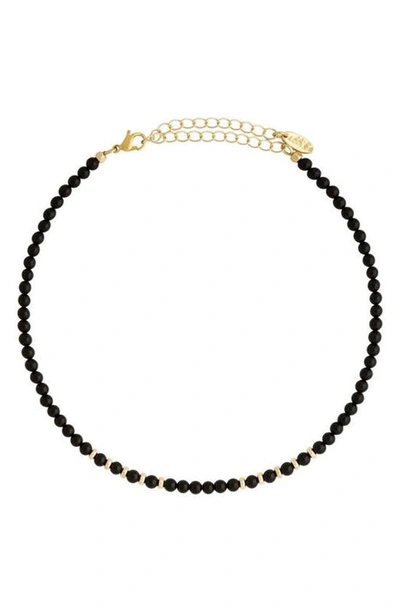 Ettika Onyx Beaded Choker Necklace In Black