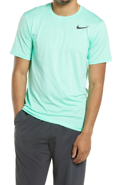 Nike Dri-fit Static Training T-shirt In Green Glow/ Barely Green