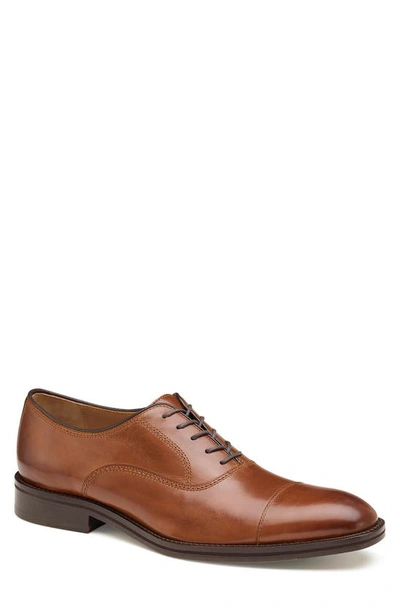 Johnston & Murphy Meade Plain Toe Oxfords In Tan