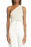 Jacquemus Asymmetrical Crop Top In Off-white