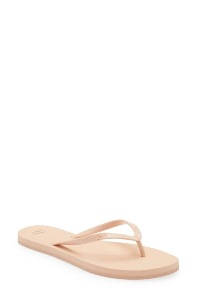 Stuart Weitzman Embossed Flip Flop In Poudre