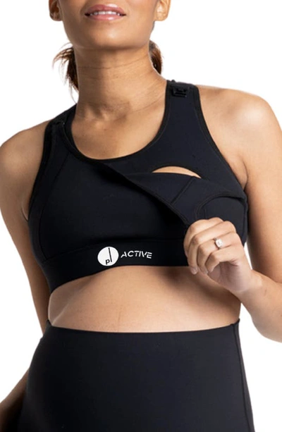 Preggo Leggings Sima Active Nursing/maternity Sports Bra In Black