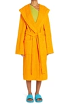 Bottega Veneta Intrecciato Jacquard Cotton Terry Bathrobe In 7960 Tangerine