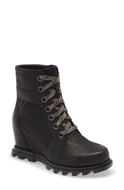 Sorel Women's Joan Of Artic Wedge Iii Lexie Lug Sole Boots Women's Shoes In Black/jet