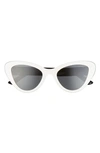 Prada Bicolor Acetate Cat-eye Sunglasses In White