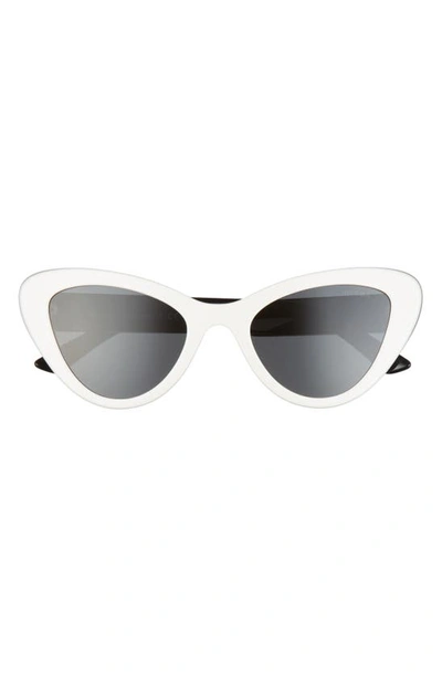 Prada Bicolor Acetate Cat-eye Sunglasses In White