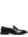 ALBERTO FASCIANI POLISHED FINISH BROWN LOAFERS