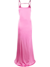 Jacquemus Mentalo Open-back Satin Maxi Dress In Pink